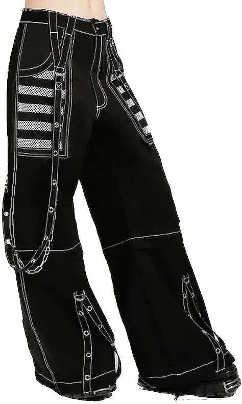 Women Vintage Goth Hip Hop Jeans Punk High Waisted Baggy Bootcut Jeans Pants
