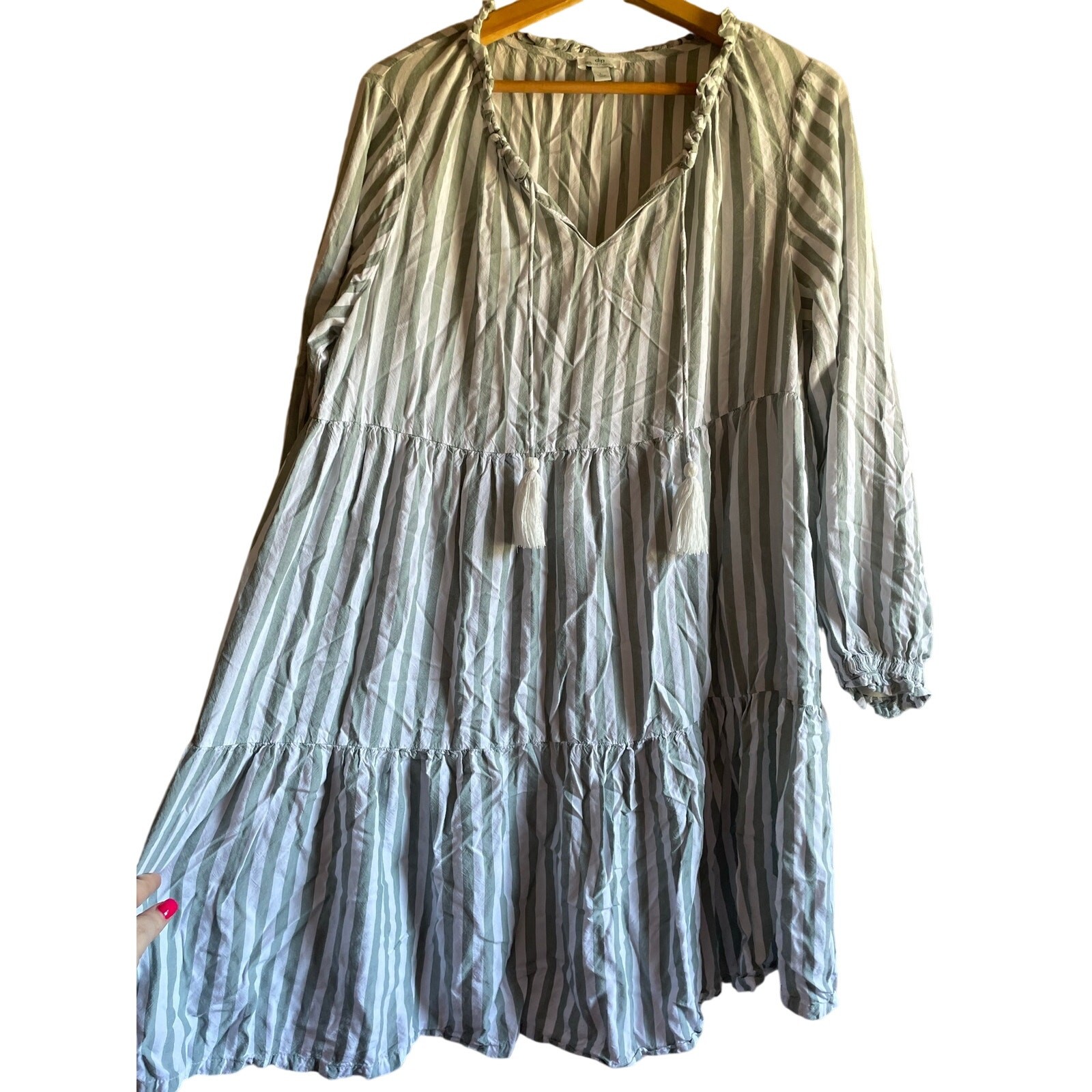 DIP Eco-Friendly Striped Cotton Dress Size Large
