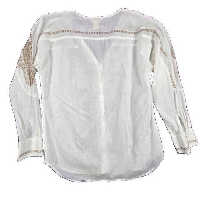 Sundance Womens Cotton Voile Tribal Aztec Print Button Up Blouse 8
