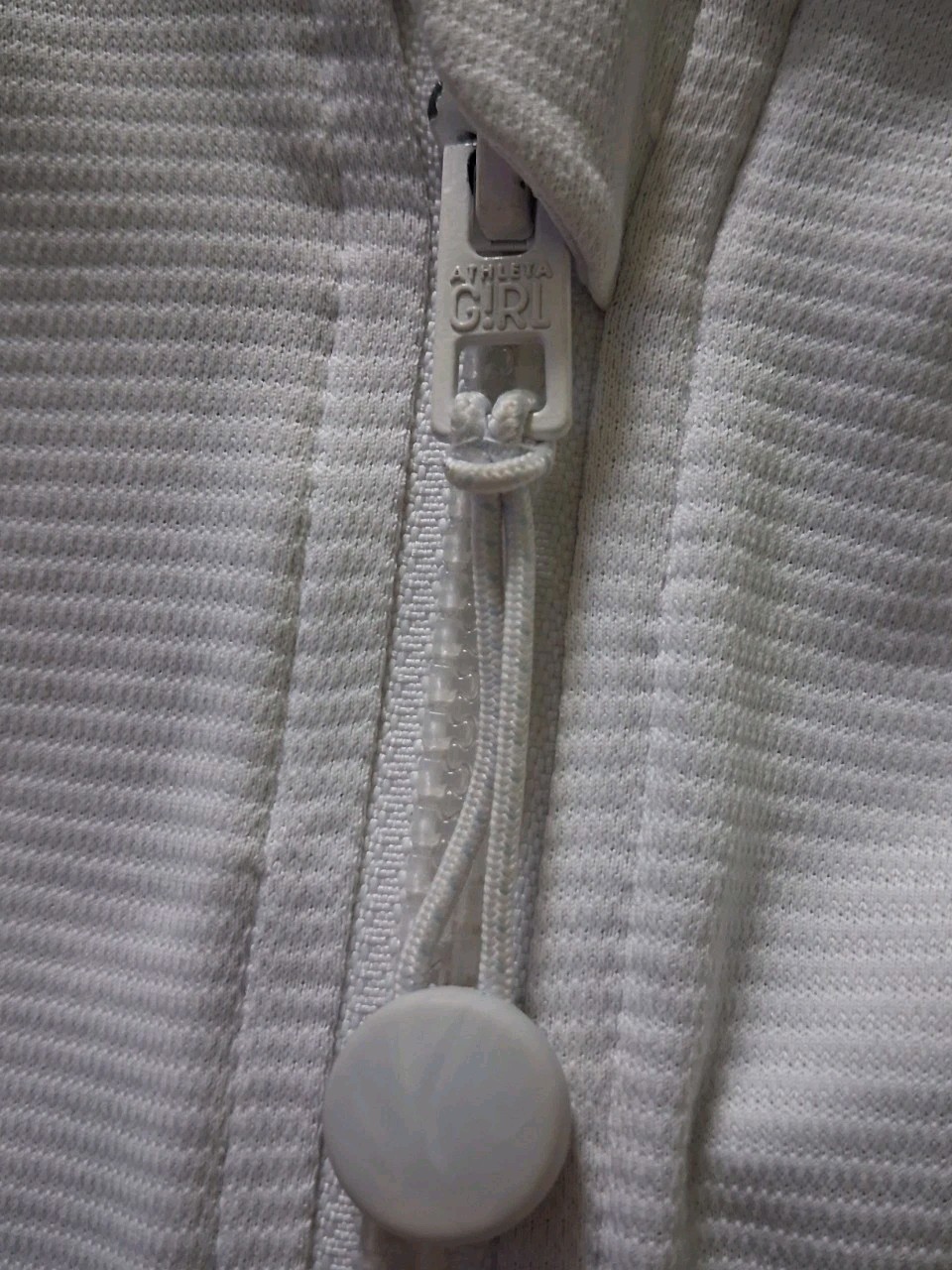 Athleta Girl Sunny Days Jacket Size XL/14 White Hooded Full Zip Activewear Logo