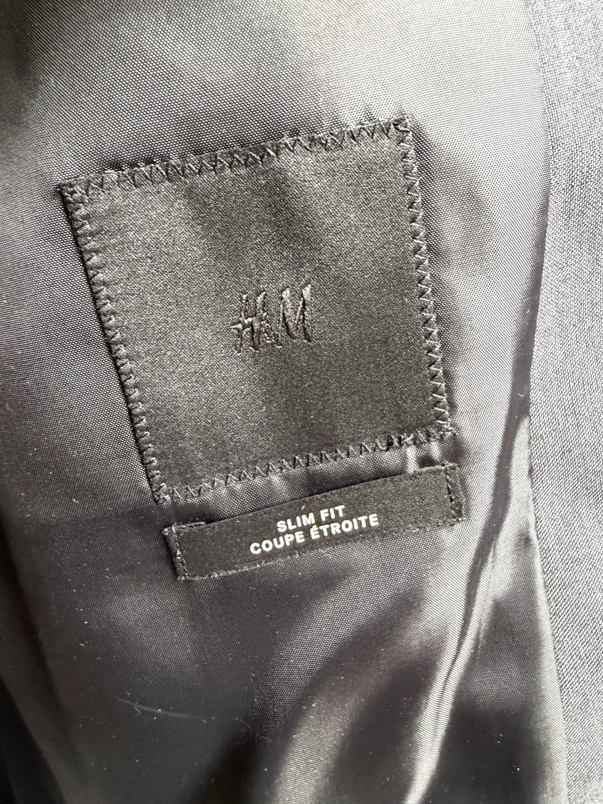 H&M Black Label Men’s Slim Fit Blazer Suit Jacket Charcoal Grey US 38R, Euro 48