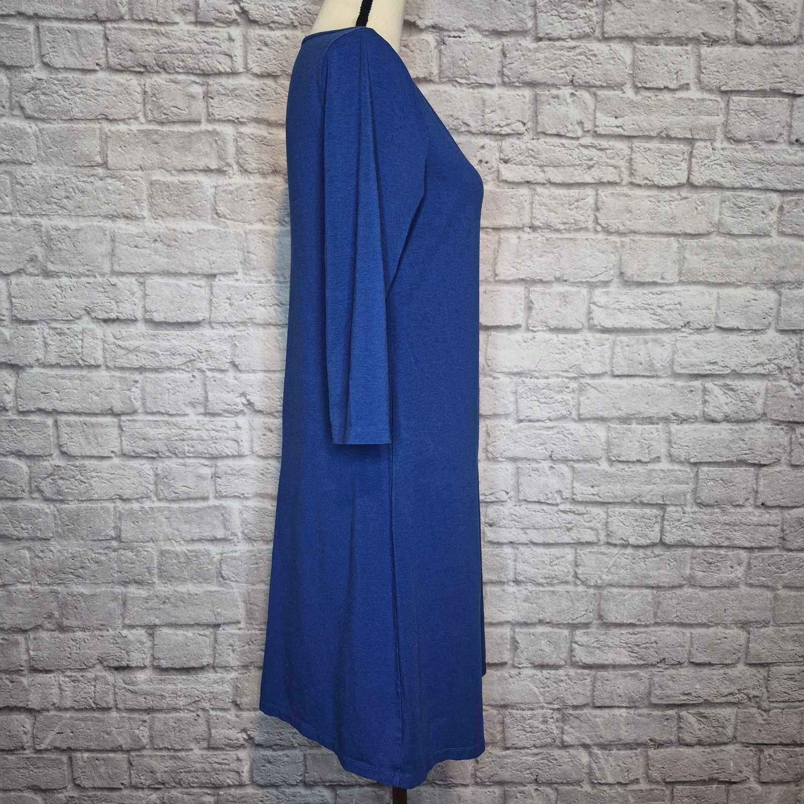 Garnet Hill Royal Blue 3/4 Sleeve Knit Shift Dress Women’s Size S