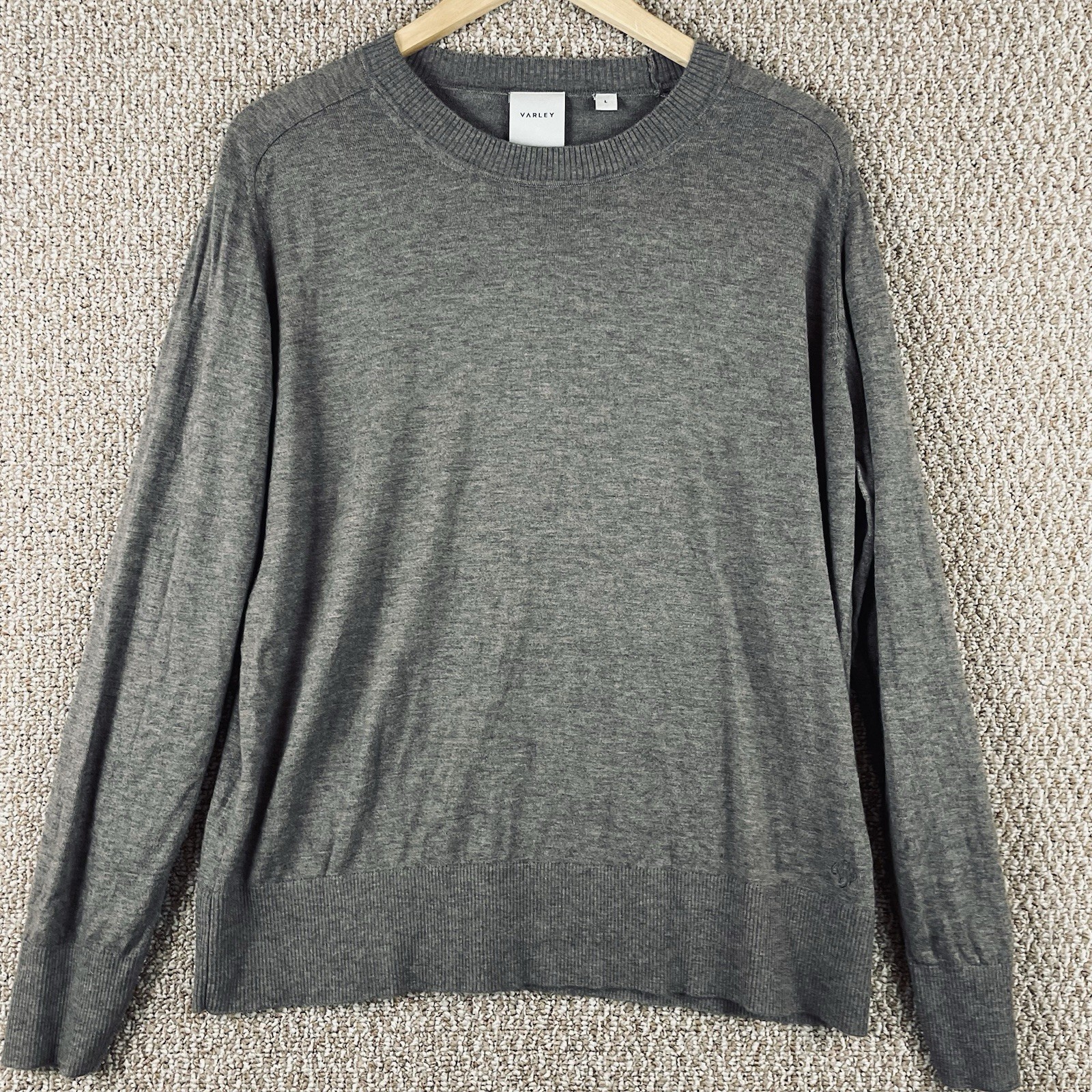Varley Sweater Women’s Large Oversized Gray Soft Wool Blend Fincham Luxury E283