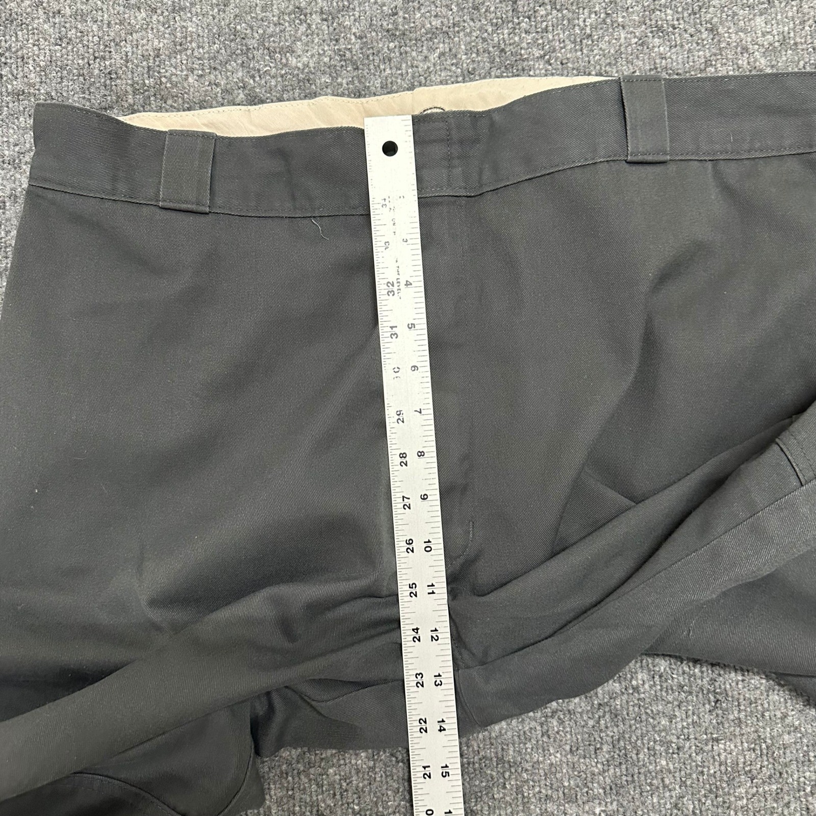 Dickies Work Pants Mens Size 40×32 Charcoal Gray Loose Fit Double Knee Carpenter