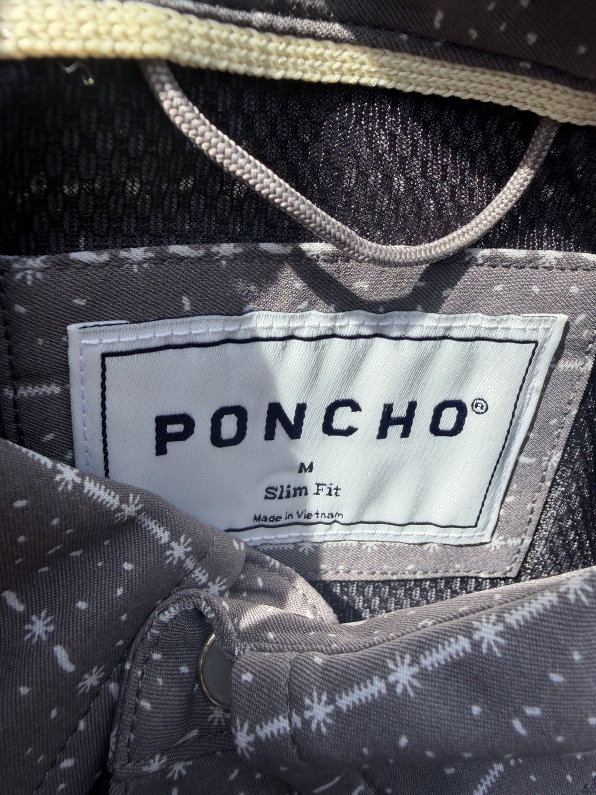 Poncho Men’s Shirt Pearl Snap The Hondo Short Sleeve Medium Slim Fit