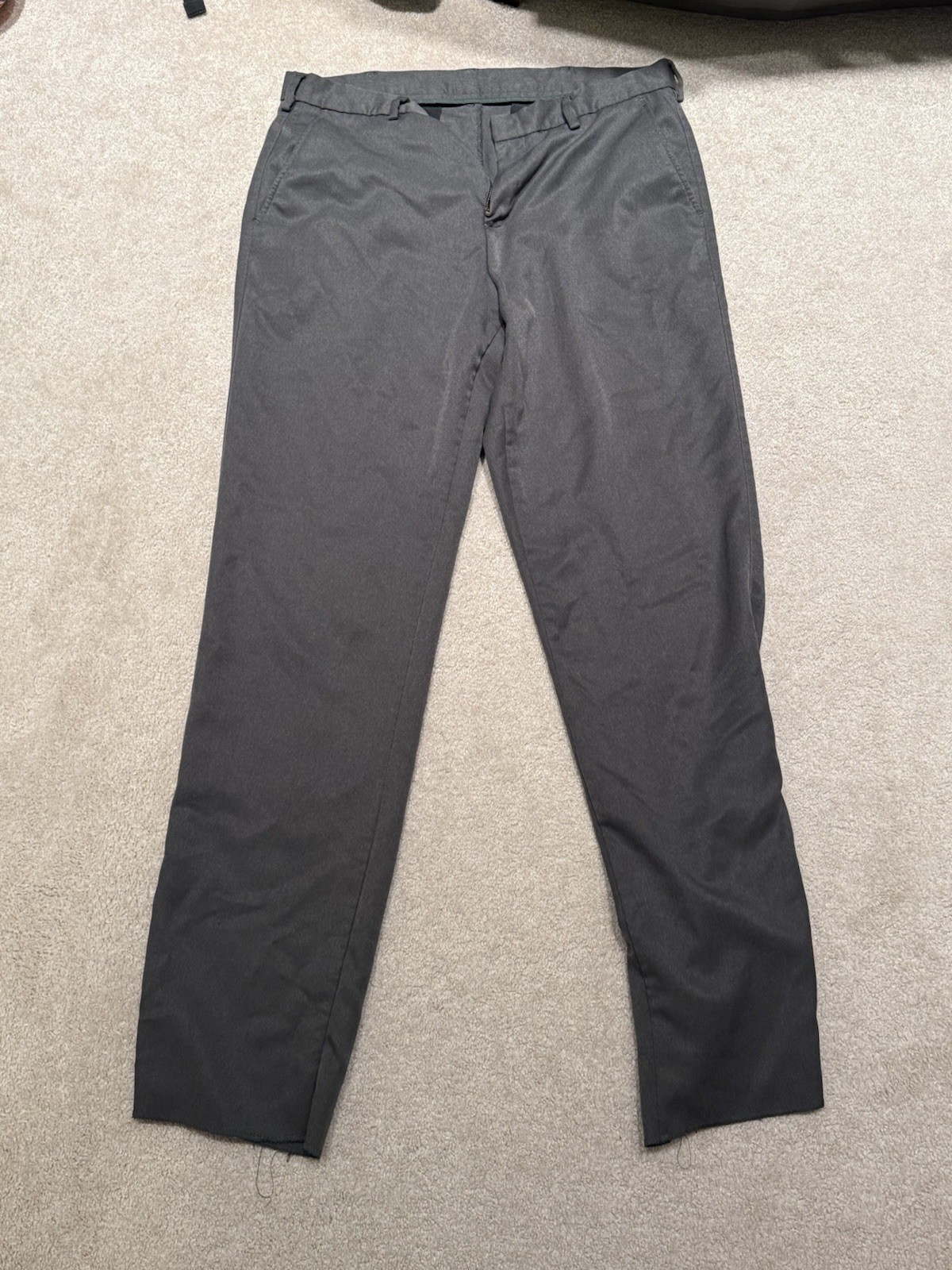 FlynnO’Hara Men’s Gray Uniform Dress Pants 38 Unhemmed Polyester