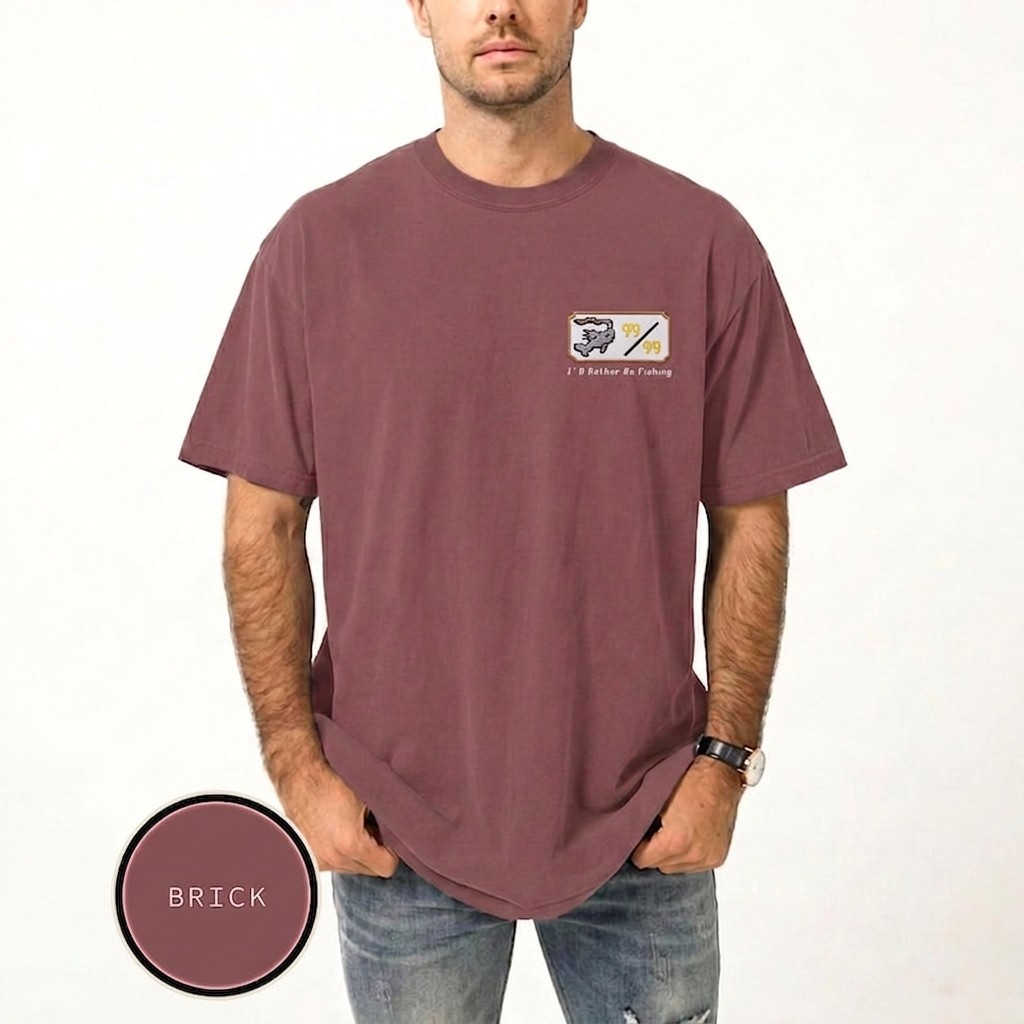 Embroidered OSRS Fishing T-Shirt, RuneScape Gamer Shirt, Old School RPG Gift