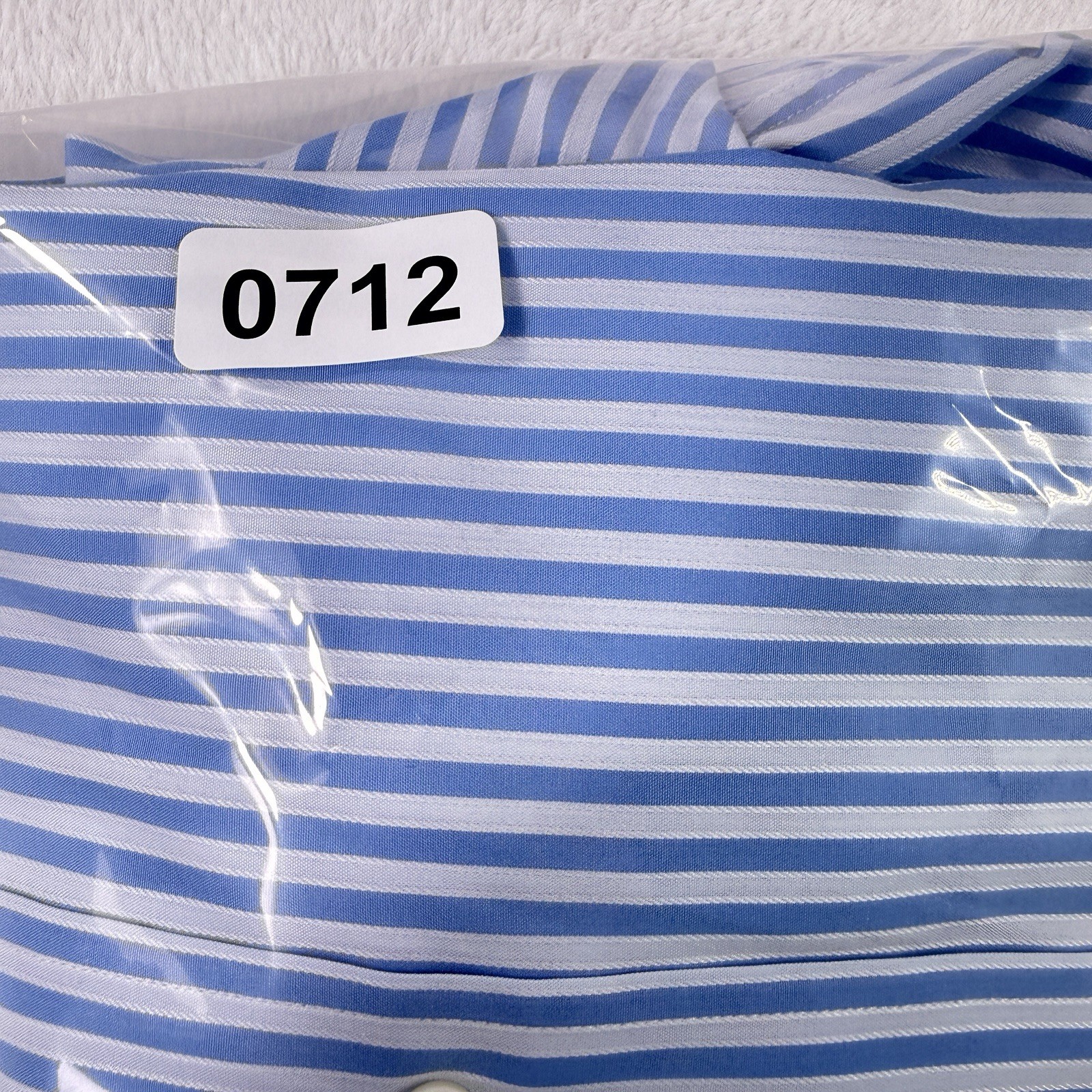 Canali Dress Shirt Mens 43/17 Blue Striped Button Long Sleeve Made in Italy Cuff