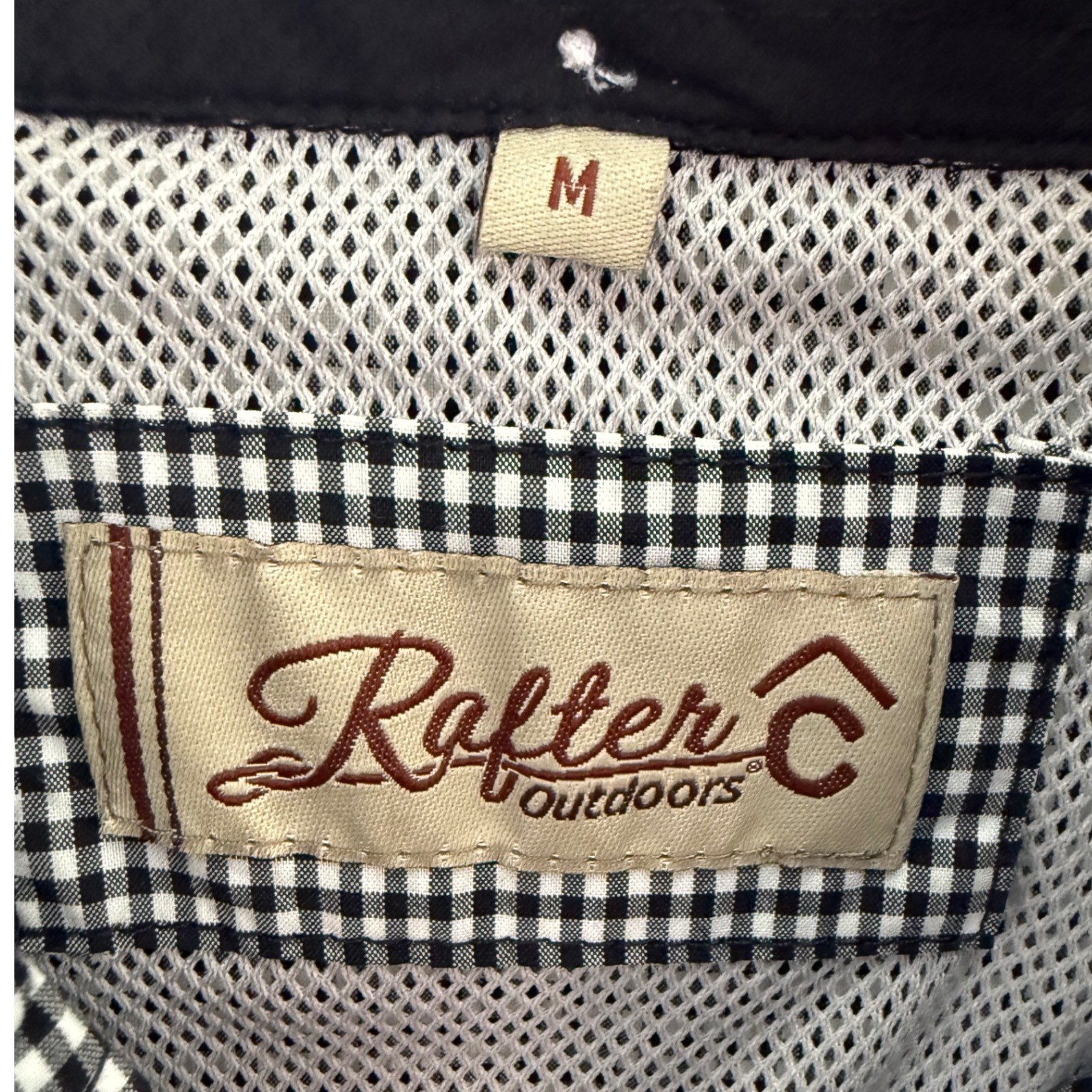 Rafter C Outdoors Mens Medium Black White Gingham Western Snap Shirt RCF22009