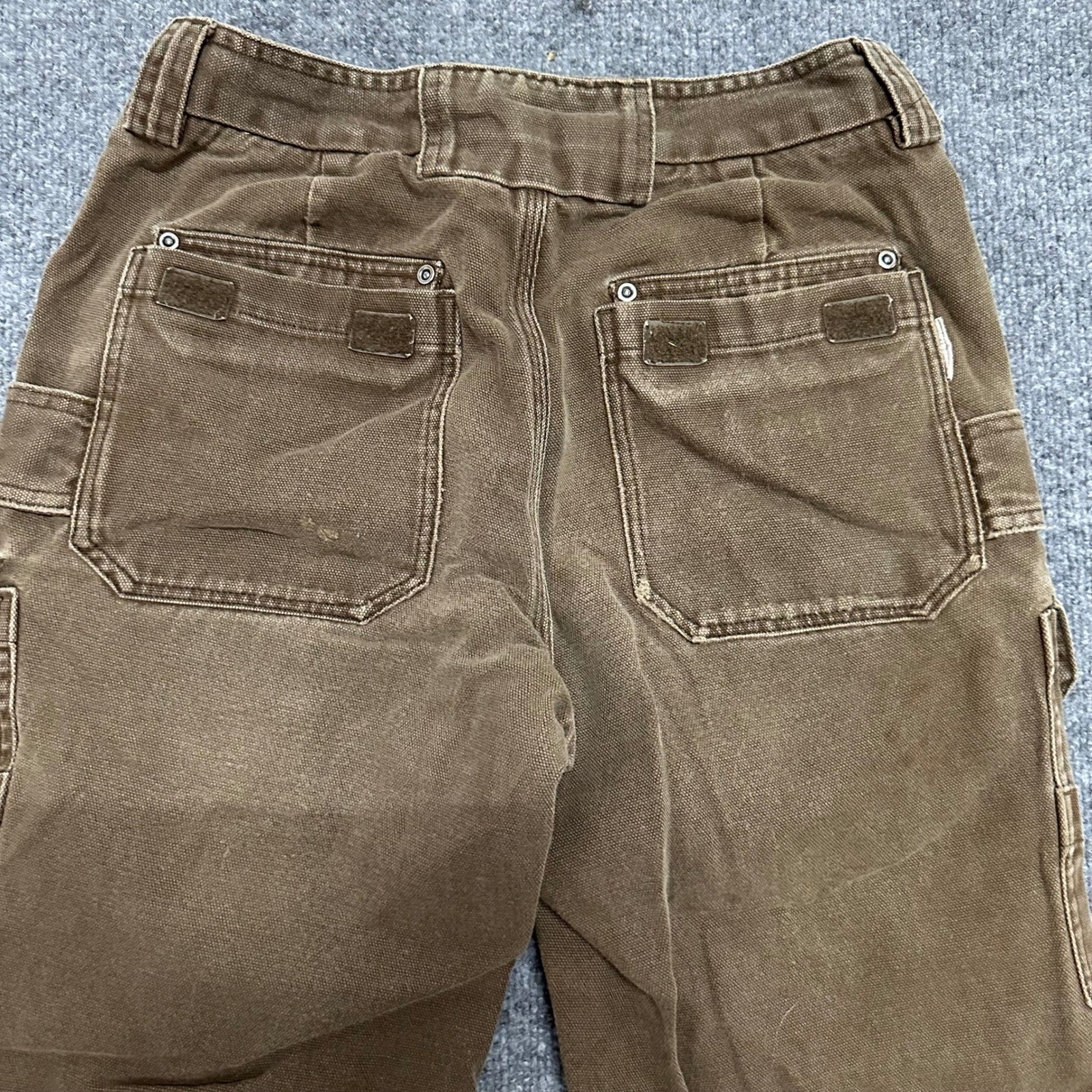 Duluth Trading Co Cargo Pants Mens Size 28×31 Brown Canvas Relaxed Fit Workwear