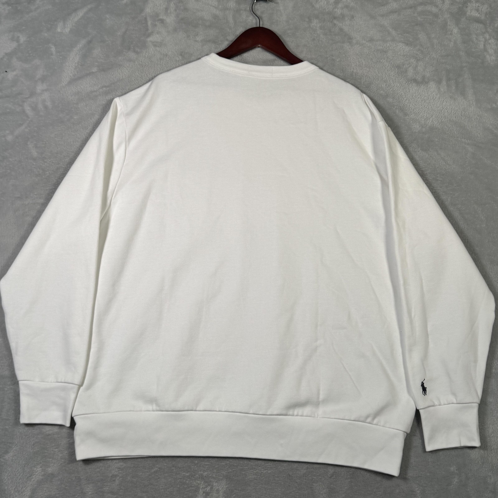 Polo Ralph Lauren Sweatshirt Mens 2XB 2XL Big White Crewneck Logo Pony Fleece