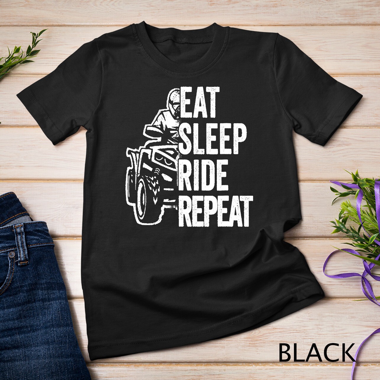 Eat Sleep Ride Repeat ATV Quad Bike Riding Four Wheelers T-Shirt Unisex T-shirt
