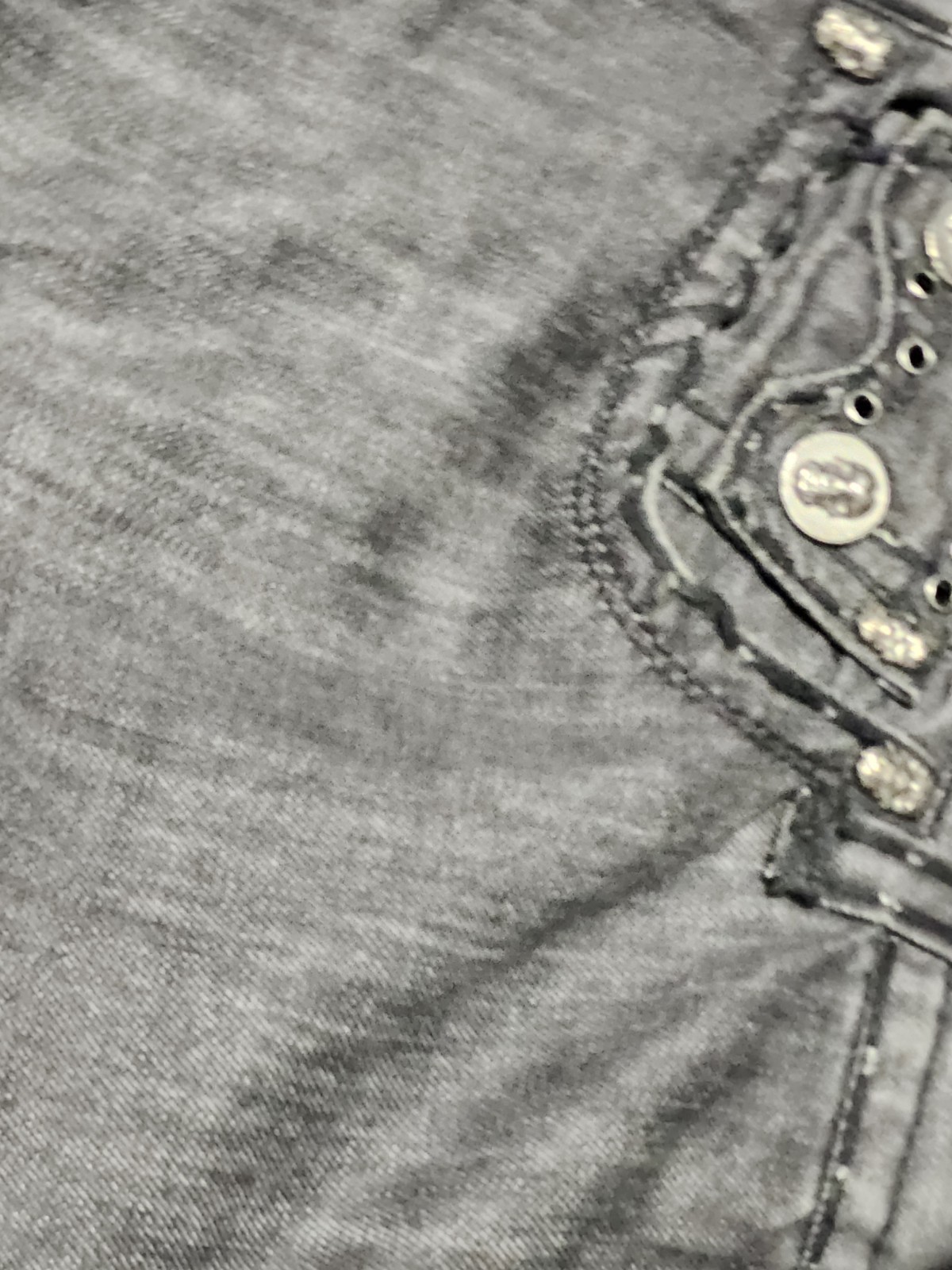Laguna Beach Men’s Bootcut Jeans Gray Medium Wash Denim Relaxed Studded Logo