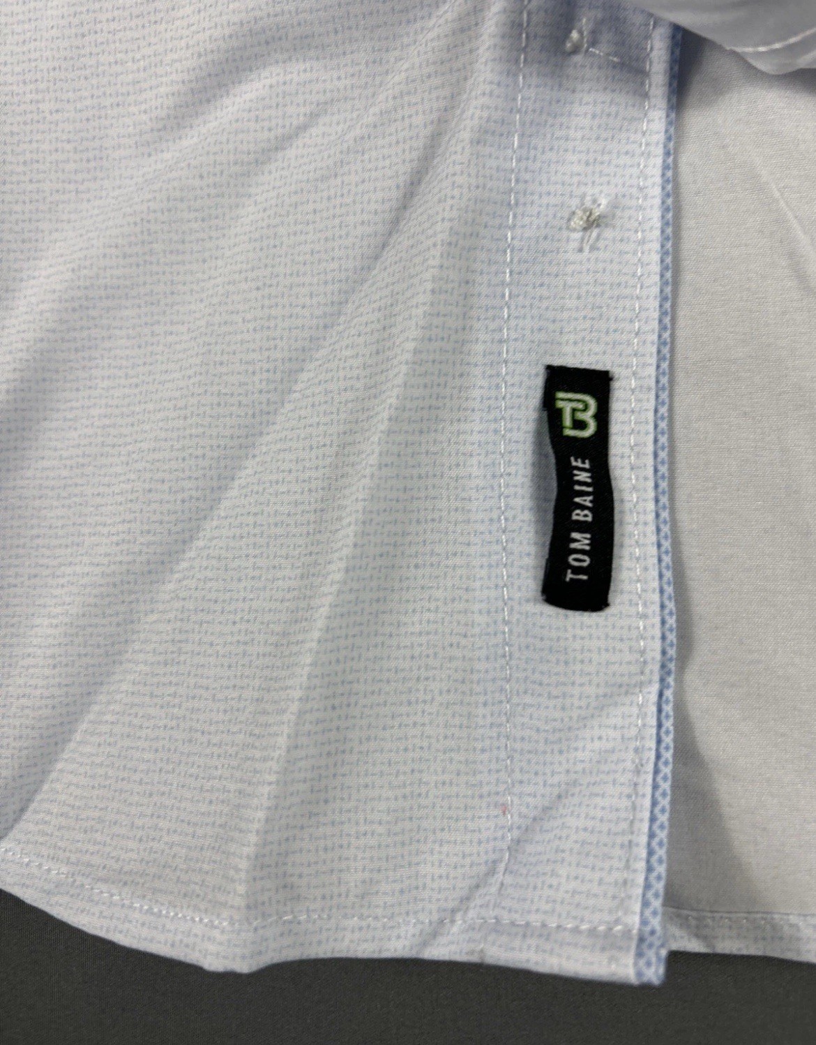 Tom Baine Dress Shirt Slim Performance Large 16-16.5 White Polyester MSRP $70