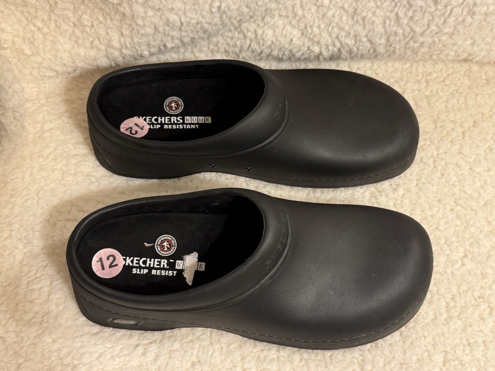 Men’s Sketcher’s Work Slip Resistance Size 12 Black Slip-on Used