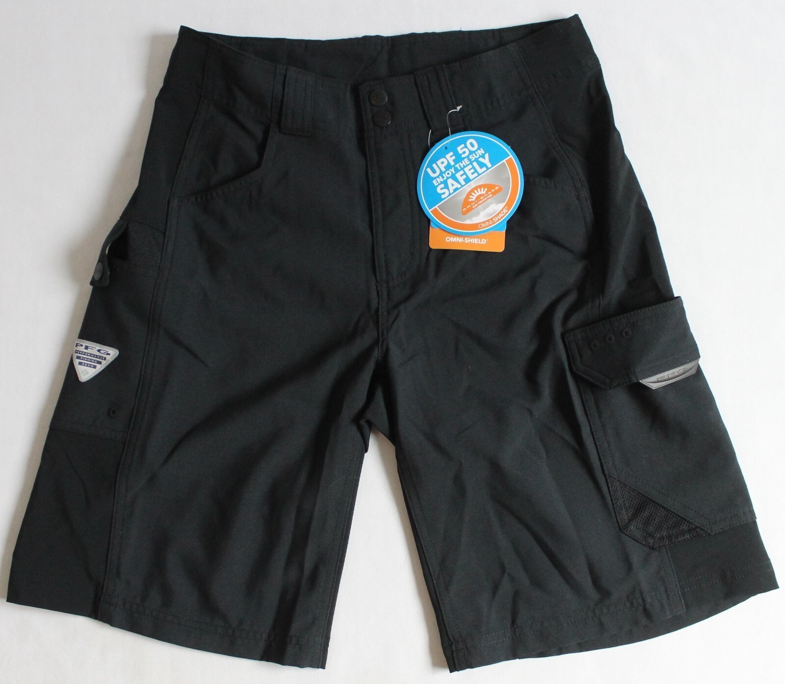 Columbia Mens 28×10 Big Katuna II Shorts Black PFG UPF 50 Omni-Shield Fishing