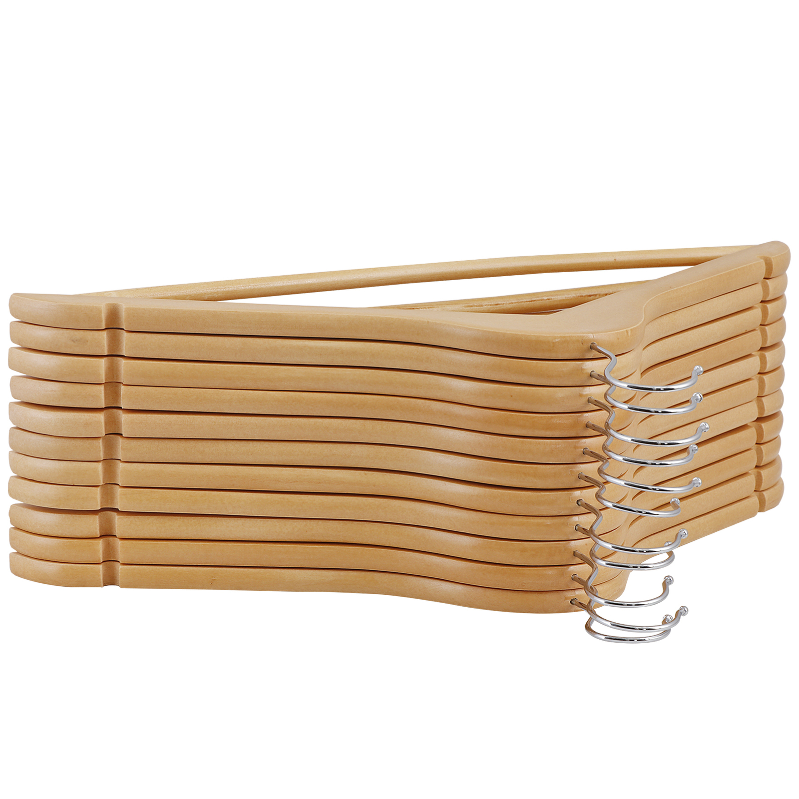 Premium Wooden Hangers 50 Pack Non-Slip Coat Clothes Hangers w/360° Swivel Hook