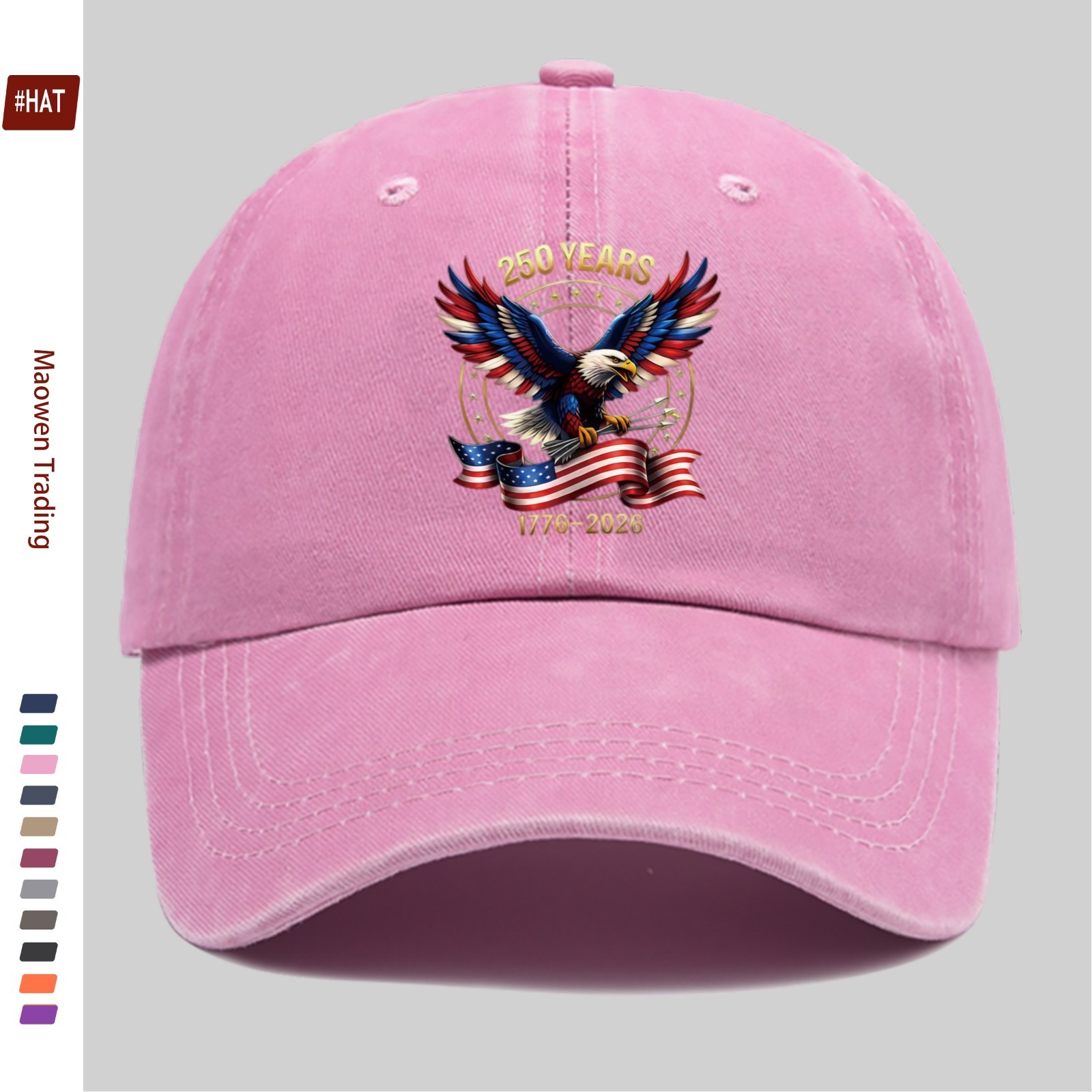 USA 250th Anniversary Hat 1776-2026 American Independence Eagle Flag Baseball Ca