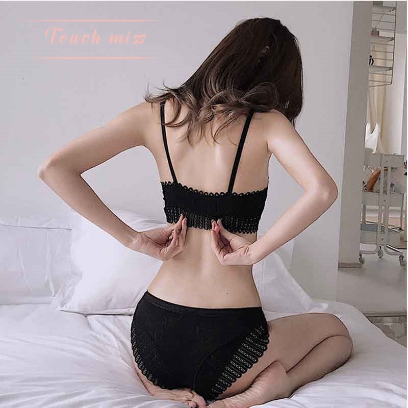 Womens Bra Set Underwear Push up Front Button Triangle Cup Sexy Lace Summer