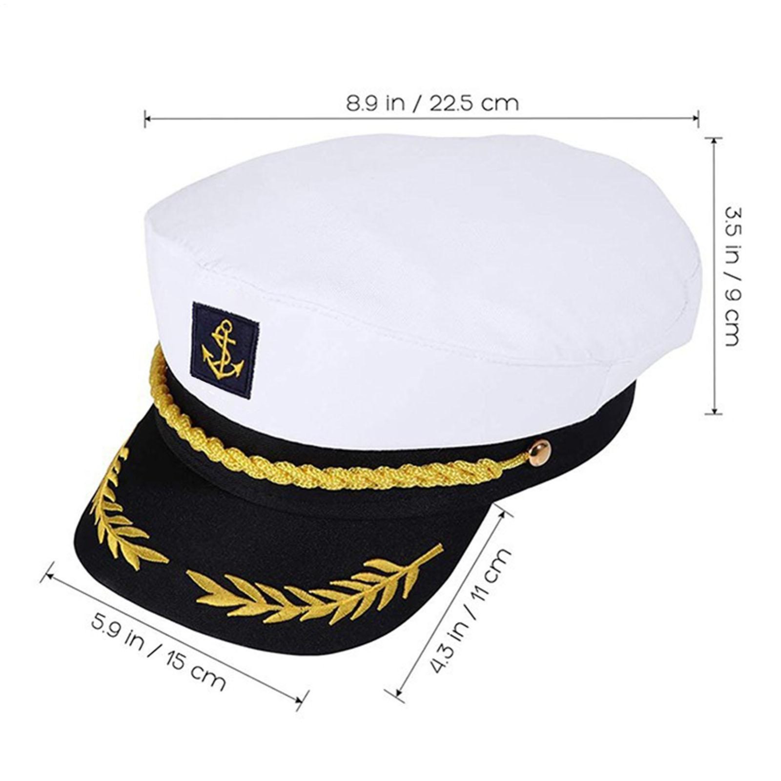 Adult Yacht Captain Hat Adjustable for Men & Women Party Costume Accessories**