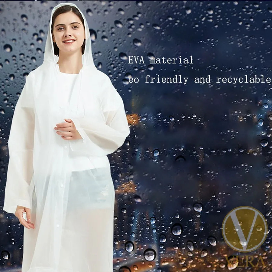 Unisex Adult Waterproof Raincoat Rain Coat Hooded Jacket Poncho Rainwear Camping