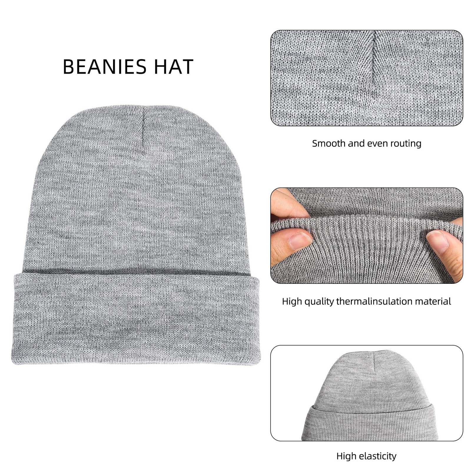 Gelante Unisex Beanie Cap Knitted Warm Solid One Size, 12 Pack: Hot Pink