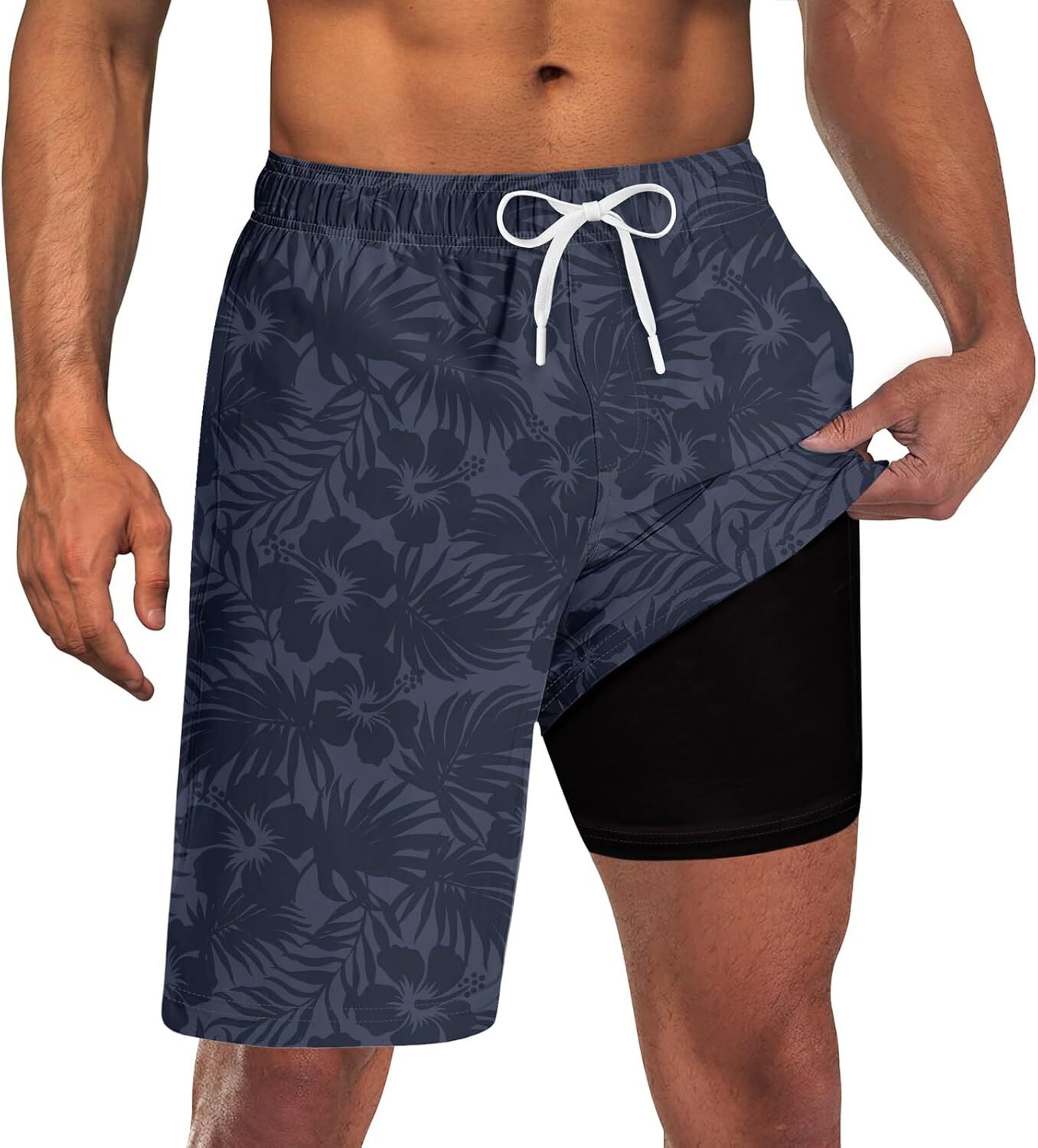 Mens Swim Trunks Quick Dry Compression Liner Pockets 9” Inseam M-3XL UPF 50+
