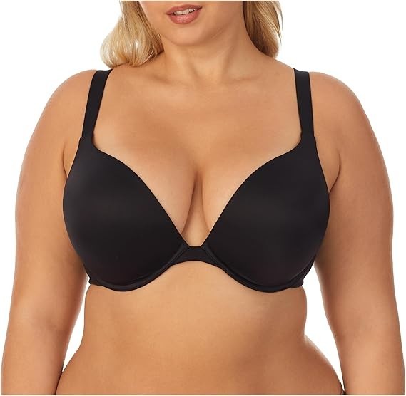 DREAMFIT Women Plus Size Full Coverage Microfiber Underwire Plunge Bra