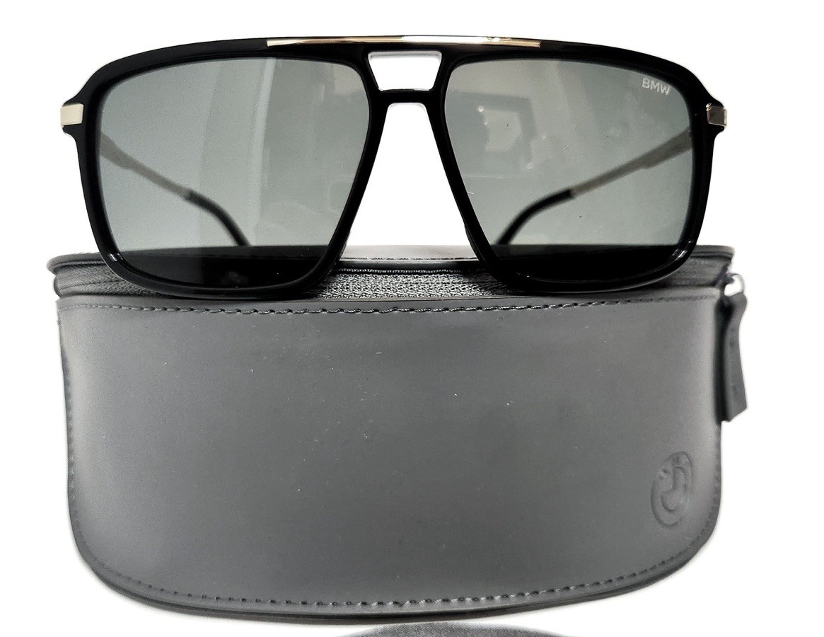BMW BW0059-H Pilot Sunglasses Black Frame Gray Tinted +3 140mm UV400