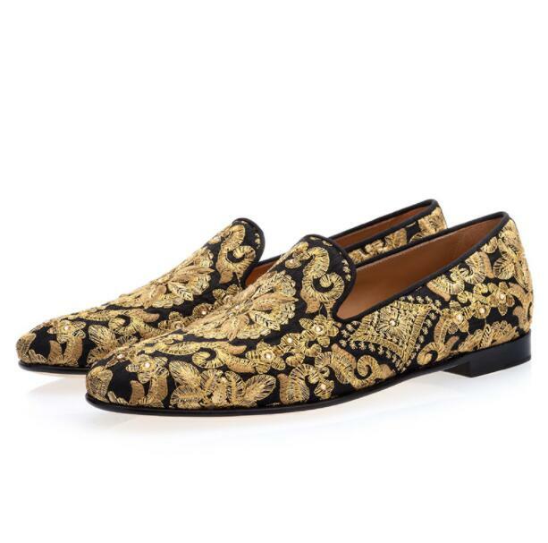 Men‘s Banquet Leather Shoes Embroidery Dress Flower Wedding Loafer Cocktail 2026