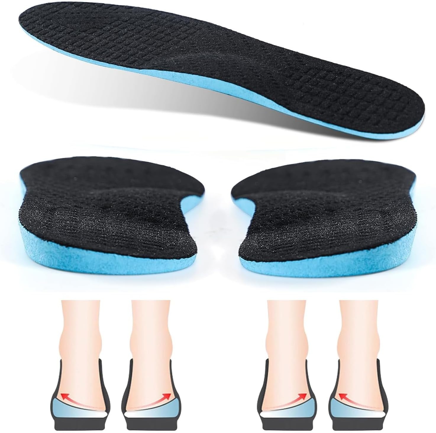 Supination Correction Insoles for Men & Women, Plantar Fasciitis Orthotic Ins