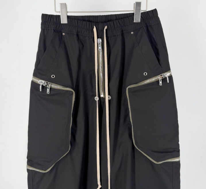 2026 New Drkshdw Dark Large Pocket Zipper Elastic Waist Shorts Wide Leg Pants