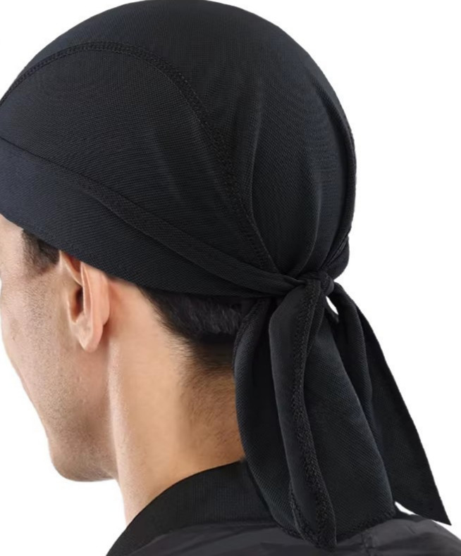 Motorcycle Wrap Biker Du Do Black Bandana Paisley Doo Rag Head Skull Cap Durag.