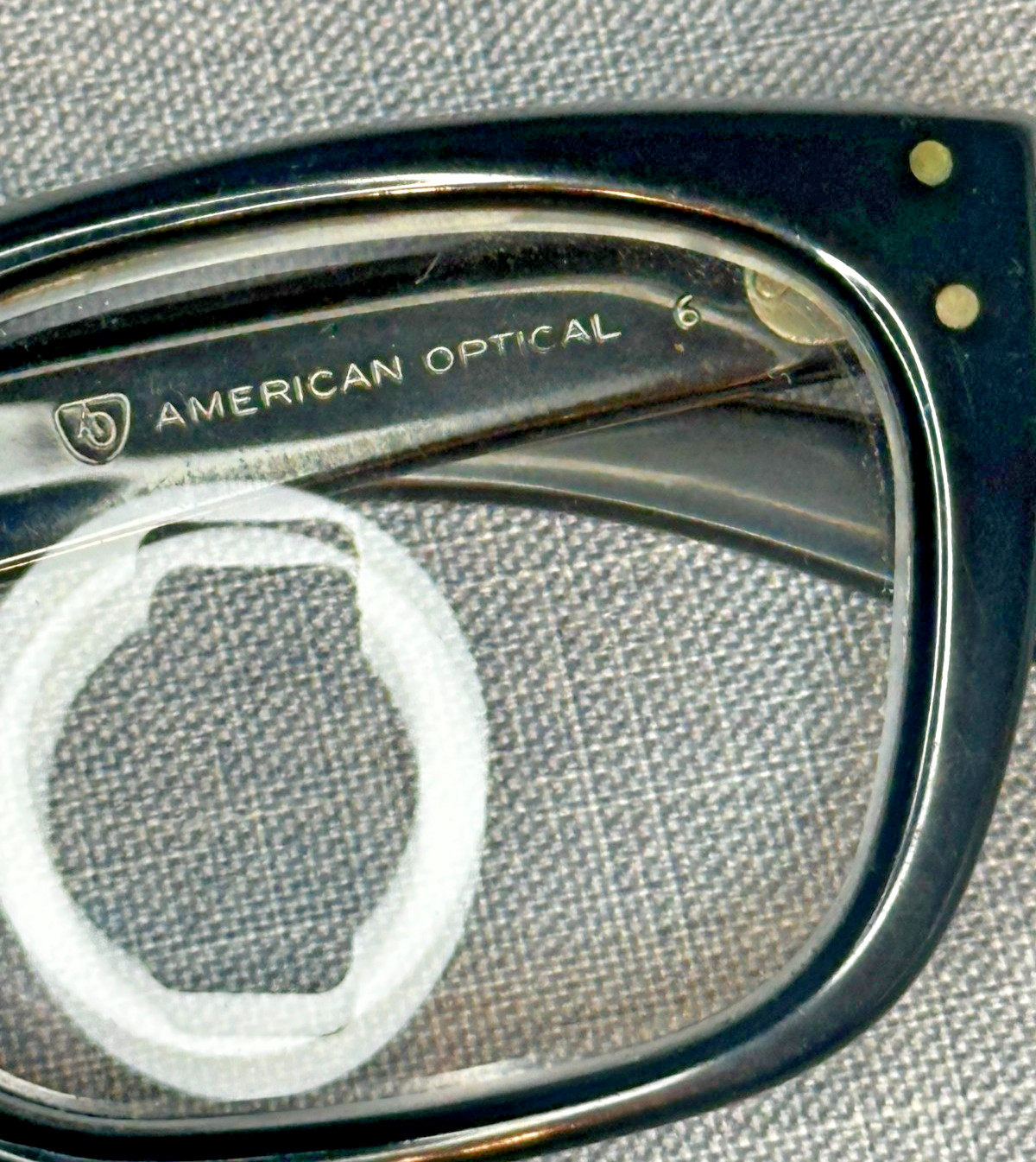1960s American Optical AO 50-24 thick rimmed black eyeglasses Gov. issued frames