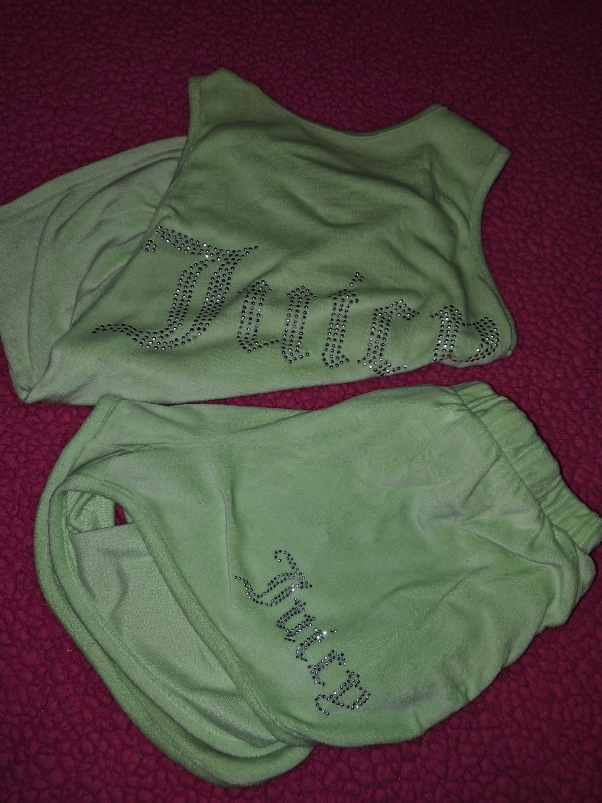 juicy couture sleep set green bling size small