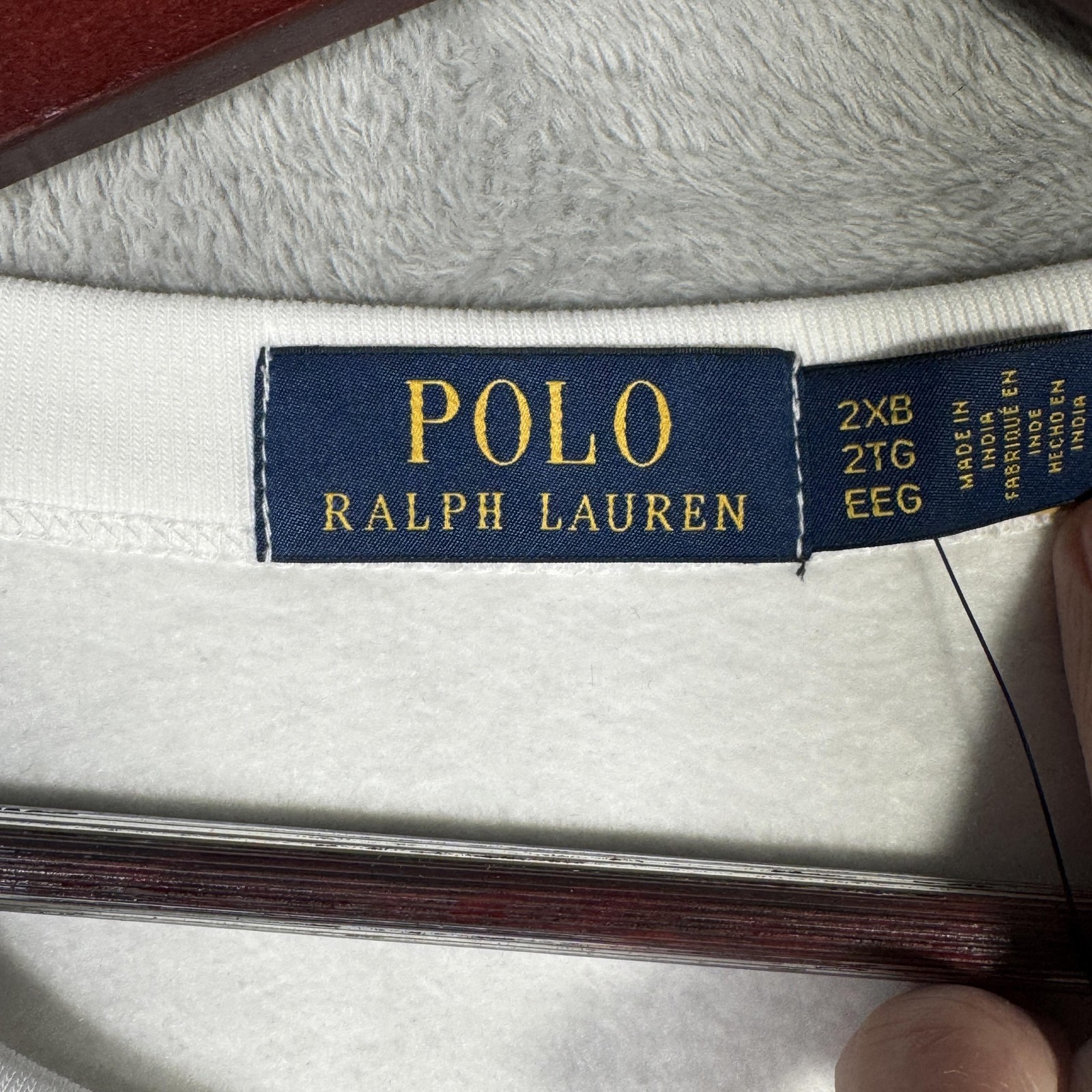Polo Ralph Lauren Sweatshirt Mens 2XB 2XL Big White Crewneck Logo Pony Fleece