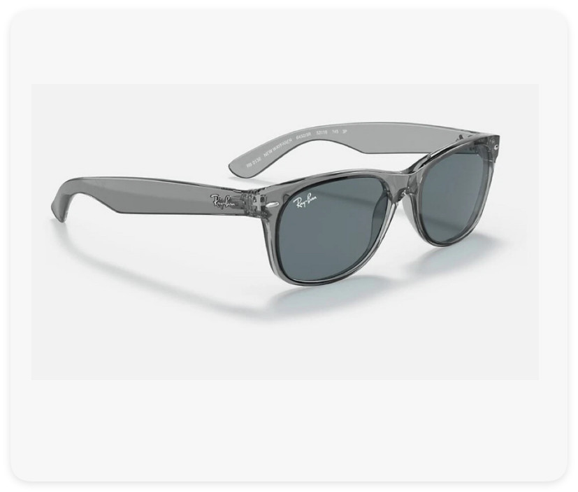 RayBan New Wayfarer Classic Transparent Grey/Dark Blue 55mm RB2132