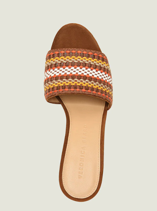 Veronica Beard DALI WOVEN WEDGE SANDAL Brown Multi Size Varies