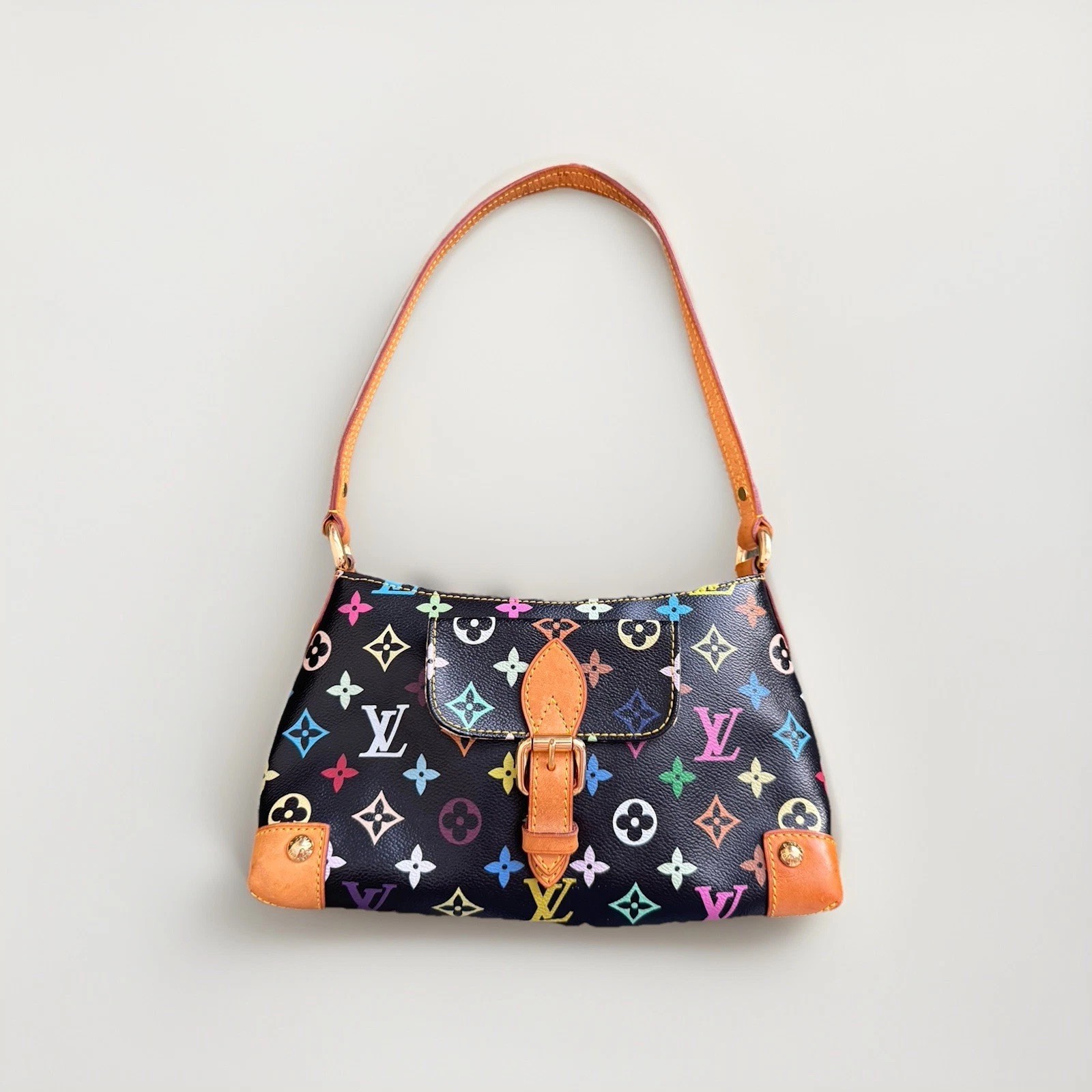 Louis Vuitton Murakami Multicolore Eliza Shoulder Bag Zip, w/ Gold Hardware
