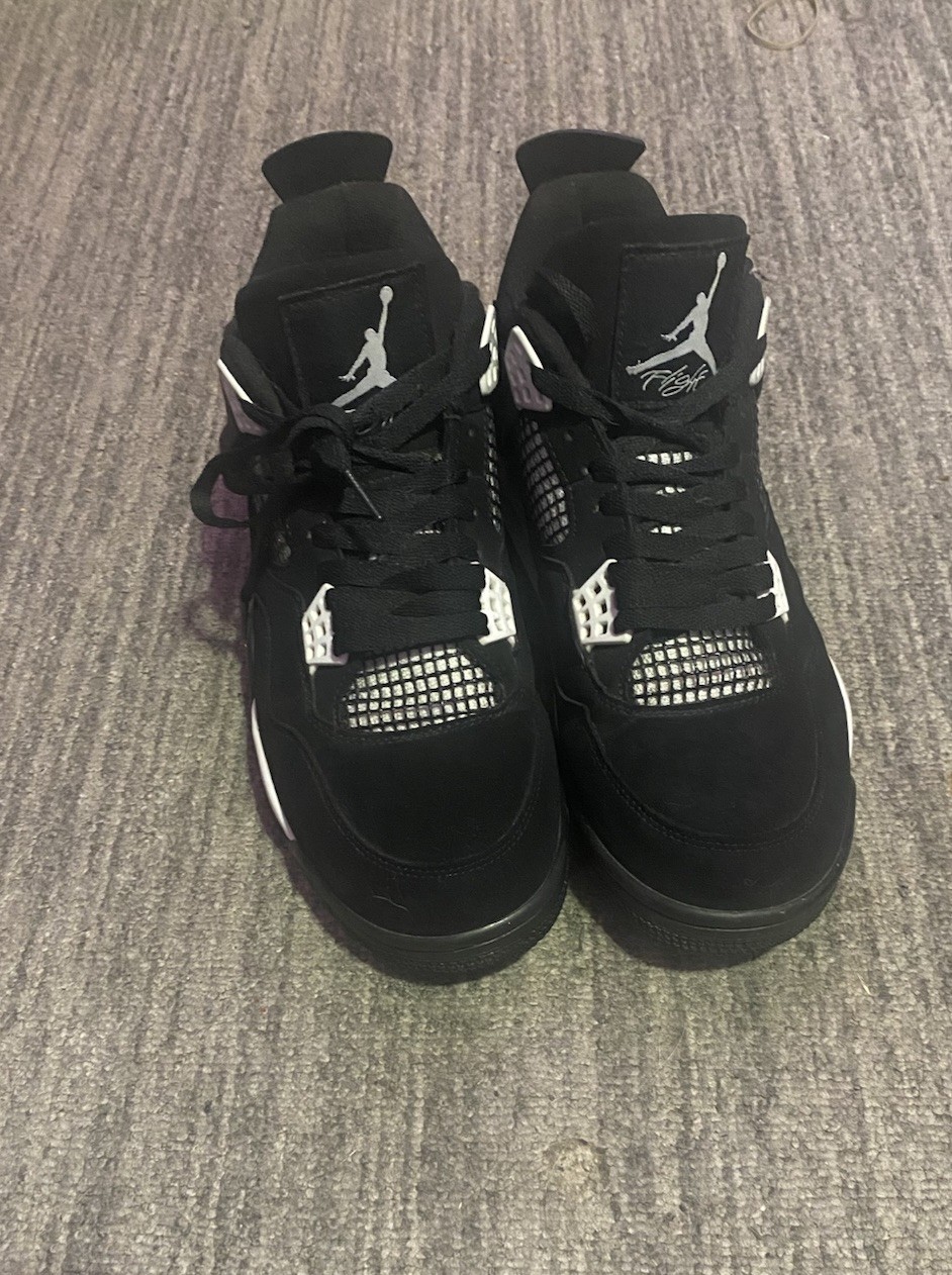 Jordan Air Jordan 4 Black/White Men’s Mid-Top Lace-Up Basketball Sneakers