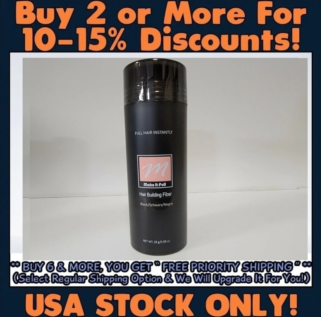 MakeitFull Hair Building Fibers Black Dark Medium Light Brown Compared