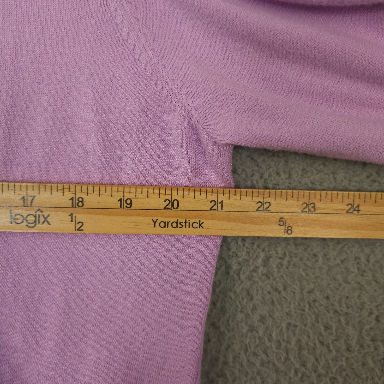 Lulu B Sweater Womens XL Purple Open Front Cardigan Lightweight Shrug 3/4 Sleeve