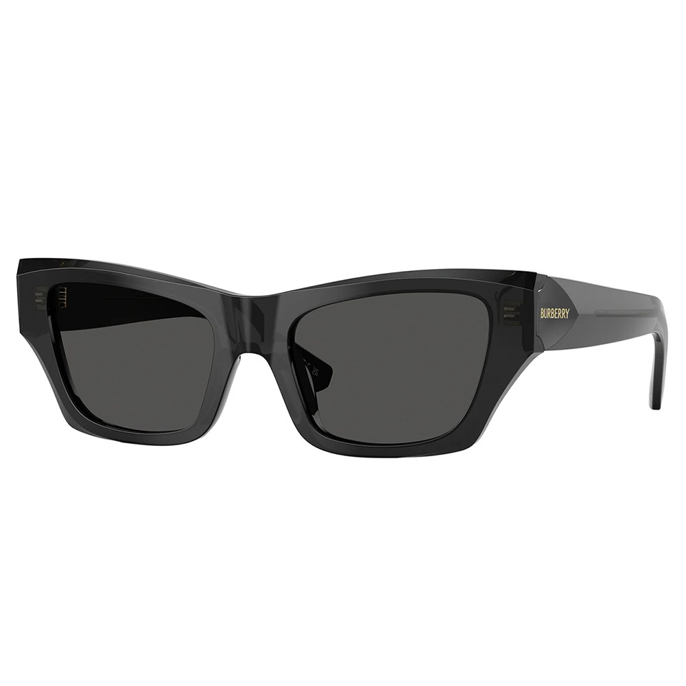 Burberry BE 4441U 411287 Black Plastic Cat-Eye Sunglasses Grey Lens