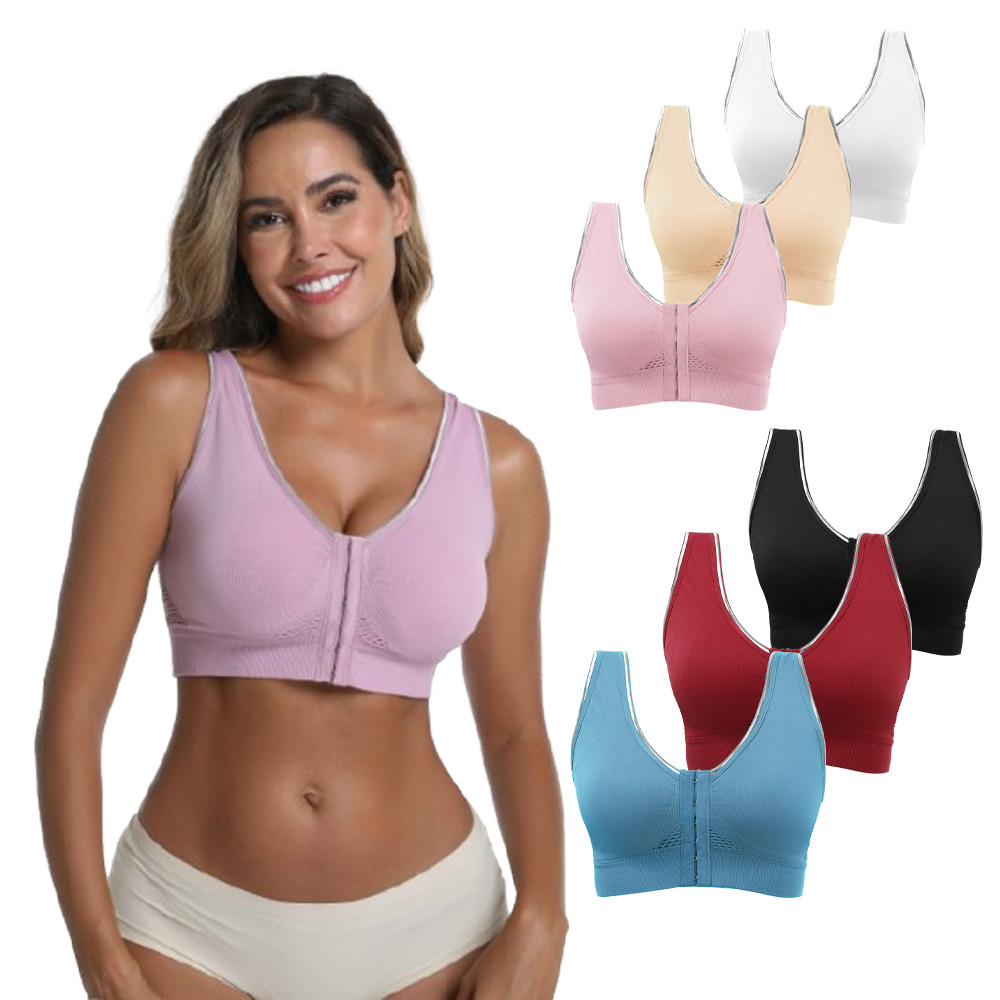 6-Pack Seamless Comfort Wireless Bra Women Padded Daily Underwear Multicolor