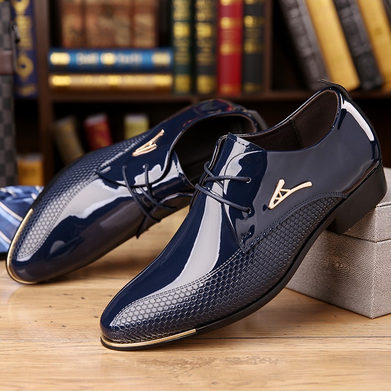 Men’s formal shoes, pointed lace up Oxford shoes, suitable for office and daily