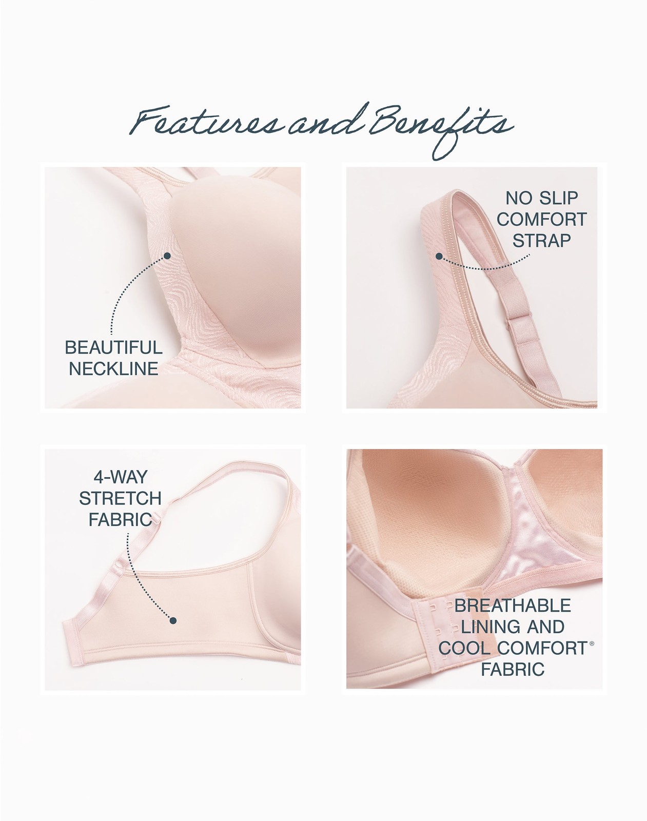 Playtex 18 Hour Cool & Breathable Wireless T-Shirt Bra Sandshell