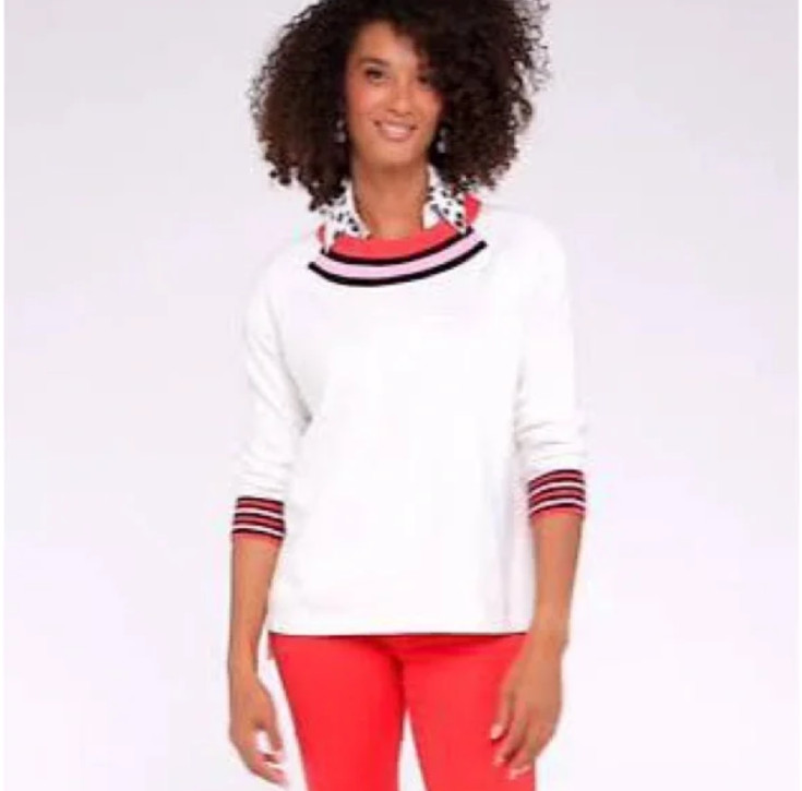 Cabi New NWT Pickleball Pullover #6446 White with multi XXS – XXL Was $119