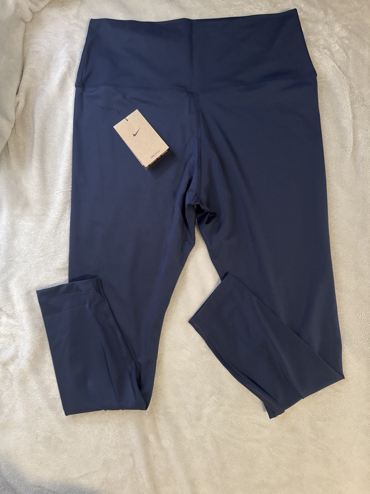 Nike Dri Fit Womens Blue Athletic Leggings XL Made In Sri Lanka