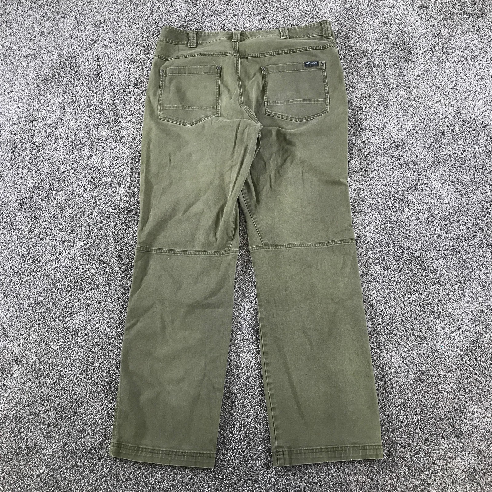 Columbia Carpenter Pants Mens 36×32 Green Stretch Canvas Workwear Utility Casual