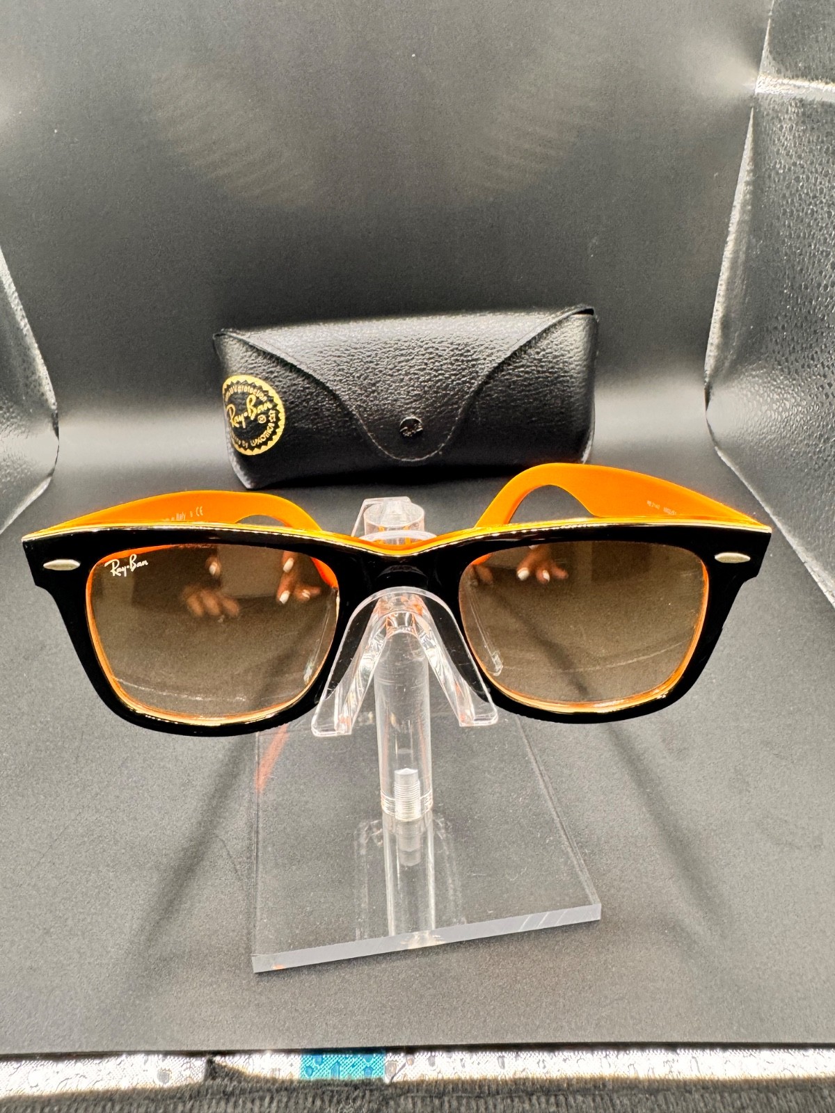 Ray-Ban RB2140 1002/51 Original Wayfarer – Black and Orange